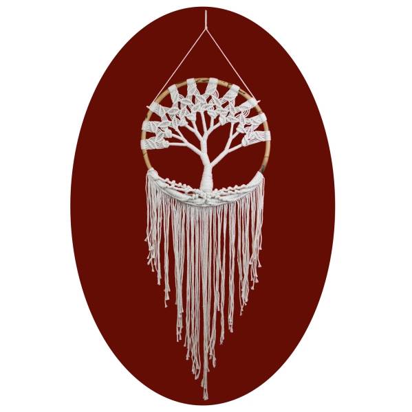 Simandra Traumfänger Dreamcatcher Lebensbaum Träume Windspiel Geschenk Deko Hängend weiß 137x55 cm
