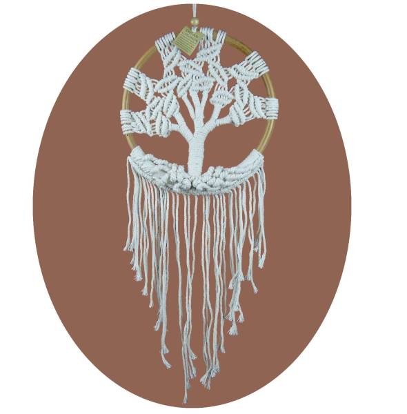 Simandra Traumfänger Dreamcatcher Lebensbaum Träume Windspiel Geschenk Deko Hängend weiß 28 x 80 cm