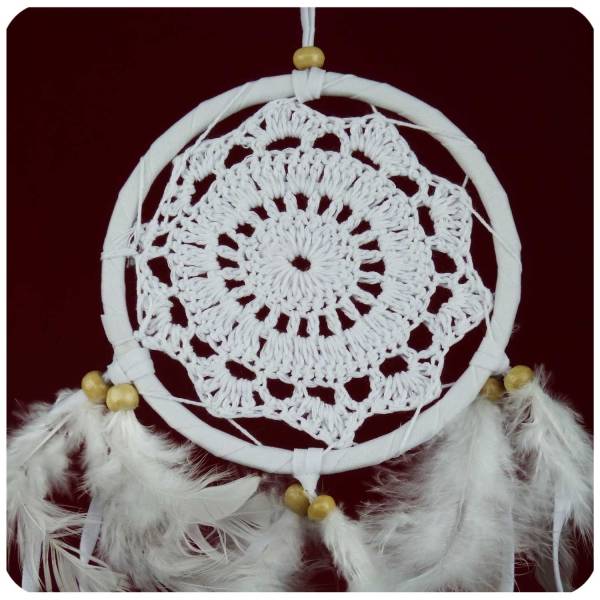 Simandra Traumfänger Dreamcatcher Windspiel Federn Träume Geschenk Deko Hängend gehäkelt 11 cm Zeitlich begrenztes Angebot