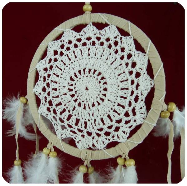Simandra Traumfänger Dreamcatcher Windspiel Federn Träume Geschenk Deko Hängend gehäkelt 16 cm Exklusive Angebote