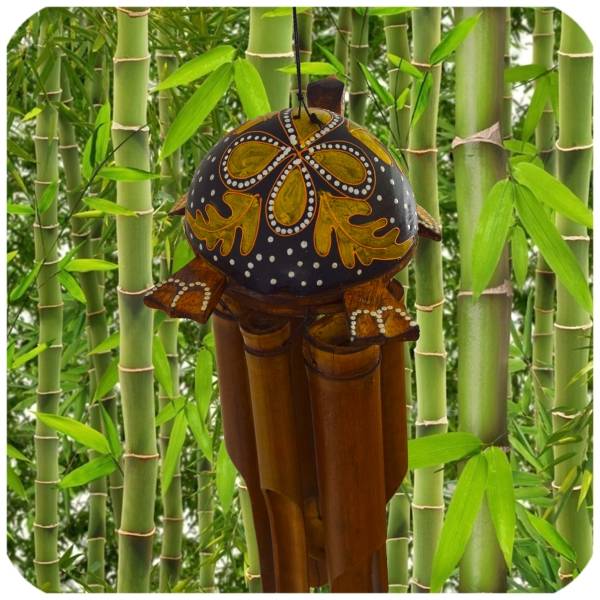 Simandra Windspiel Bambus Feng Shui Klangspiel Mobile Klangröhren Entspannung Garten Türglocke Schildkröte Saisonale Angebote