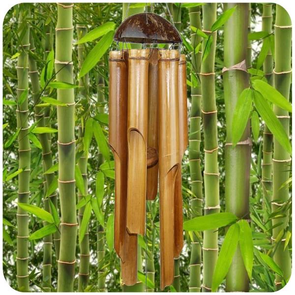 Simandra Windspiel Klang-Spiel Bambus Deko Mobile Klangröhren Entspannung Garten Türglocke Feng Shui 30 cm Tägliche Deals