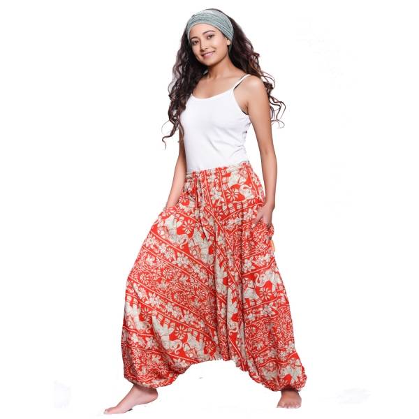 Simandra Haremshose Pumphose Freizeit Goa Yoga Baggy Pluder Aladin-Hose Rayon Sarouel Elefant Bis zu 50% Rabatt