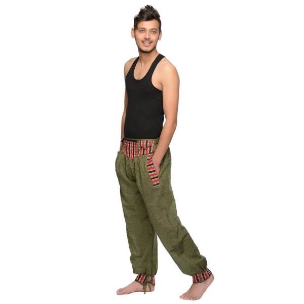 Simandra Haremshose Thamel Freizeithose mit breitem gewebtem Bund Fischerhose für Herren Kostenloser Versand international