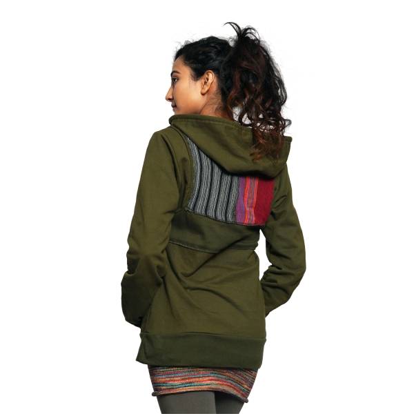 Simandra Hoodie für Damen I Kapuzen-Pullover aus Baumwolle I mit Patchworkeffekten & Kängurutasche I Simandra Begrenzt auf 3 Tage