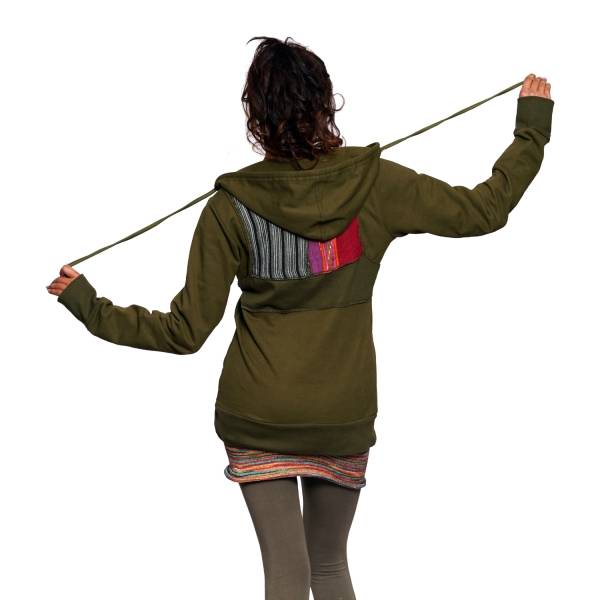 Simandra Hoodie für Damen I Kapuzen-Pullover aus Baumwolle I mit Patchworkeffekten & Kängurutasche I Simandra Begrenzt auf 3 Tage