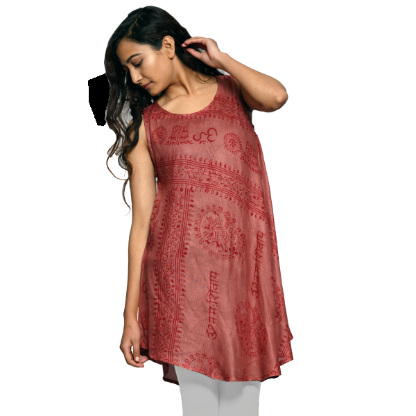 Simandra Kleid "Om" - leichtes Sommerkleid - ärmelloses Ethno Kleid aus feiner Baumwolle Online