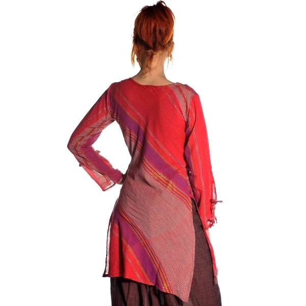 Simandra Langarm Bluse Oberteil Longshirt Kleid Shirt Träger Tank Schluppenbluse Freizeit Hippie Tunika Priya Auslauf