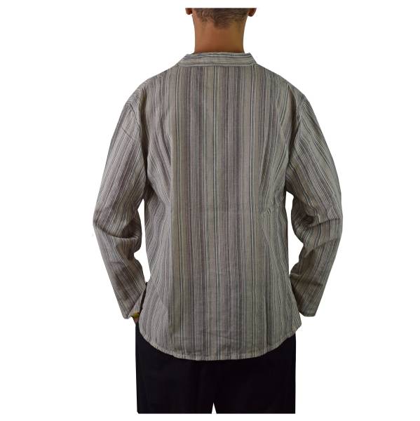 Simandra Herren Kurta Klassisch Gestreift Beige Blitzverkäufe