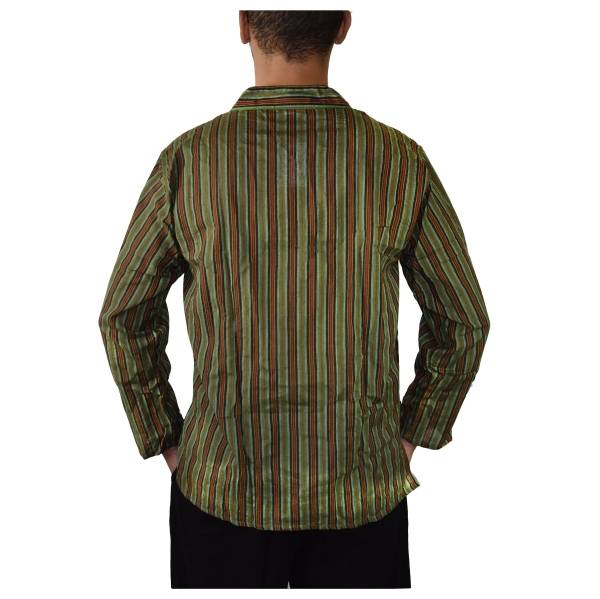 Simandra Herren Kurta Klassisch Gestreift Grün Limitierter Zeitrabatt
