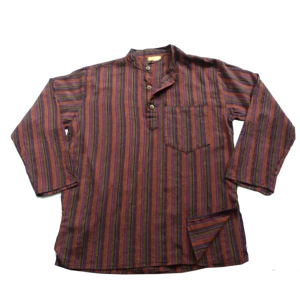 Simandra Herren Kurta Klassisch Gestreift Rot Fabrik Onlineshop