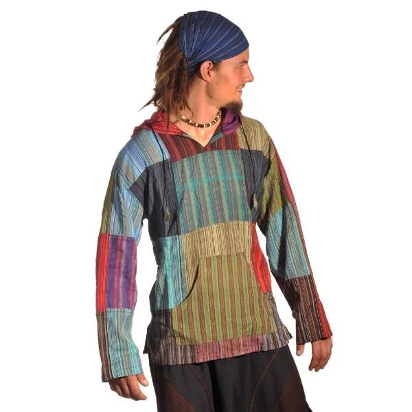 Simandra Patchwork-Kapuzenhemd I Fischerhemd - gerader Schnitt I Freizeit-Hemd für Frauen & Männer I 100% Baumwolle Rabatt
