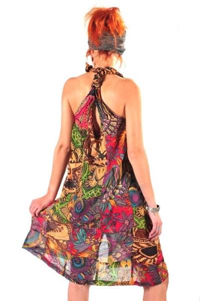 Simandra Sommer Kleid Neckholder luftig leicht in herrlich intensiven Farben Versandkostenfrei