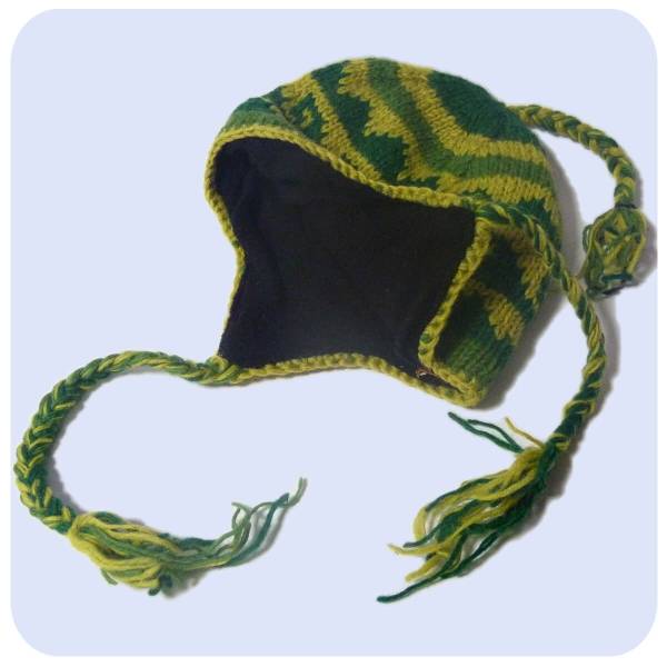 Simandra Strickmütze Bindemütze Wollmütze Winter Mütze mit lange Bänder aus Wolle, weichem Fleece Innenfutter Großer Ausverkauf