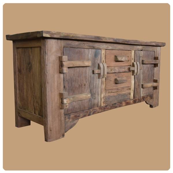 Simandra Altholz Kommode Lombok 1 Sideboard aus Recycling Teakholz massiv Vatertagsangebot