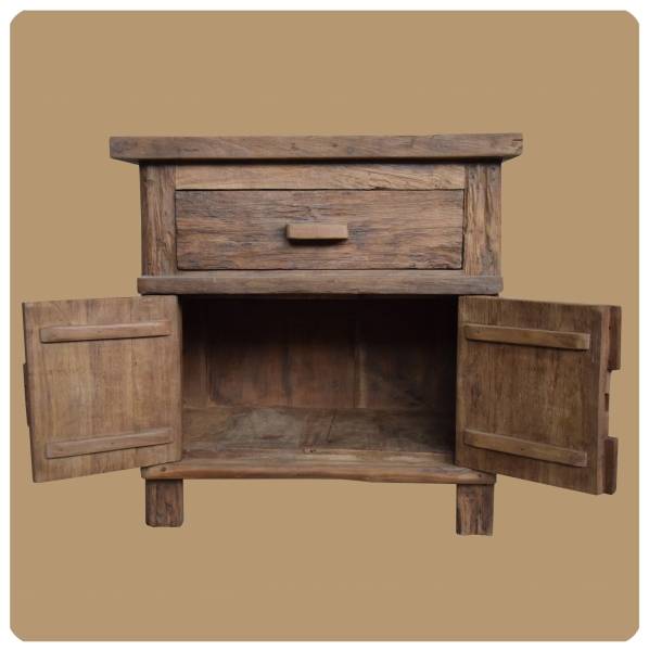 Simandra Altholz Kommode Pur Antik 1 Recycling Teak Holz massiv absolutes Unikat Valentinstagsangebot