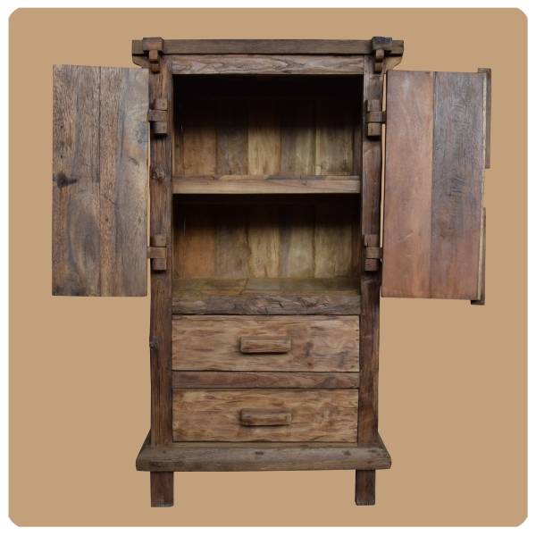 Simandra Altholz Schrank Moyo 3 aus Recycling Teak Holz massiv Blitzangebot