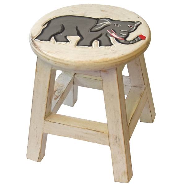 Simandra Holzhocker Kinderhocker Hocker Sitzhocker Fußbank Massivholz Schemel Stuhl mit Tiermotiv Deko weiß Riesige Ersparnisse