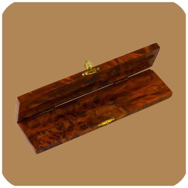 Simandra Schreibtischset aus edlem Thuja-Wurzelholz I 4-teilig I bestehend aus Schatulle I Stiftebecher I Stifte-Etui Briefhalter Super Sparpreis