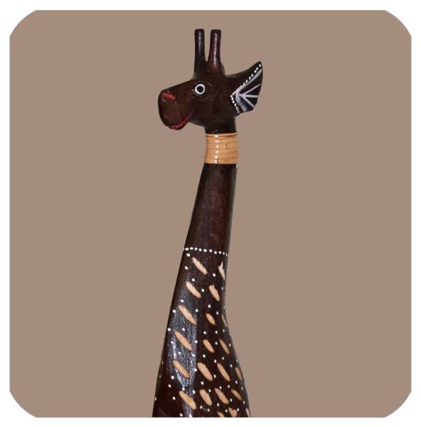 Simandra Holz Figur afrikanische Skulptur Holzfigur Afrika Deko Giraffe 3er Set Kostenlose Rückgabe