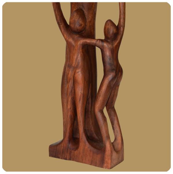 Simandra Skulptur abstrakte handgefertigte Holzfigur Einheit Mutter Vater Kinder Begrenzte Freigabe