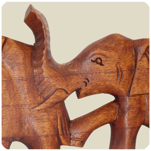 Simandra Wandmaske Elefant - Holzmaske aus Suar-Holz - afrikanische Schnitzerei - Handarbeit - Wanddekoration Nur für heute