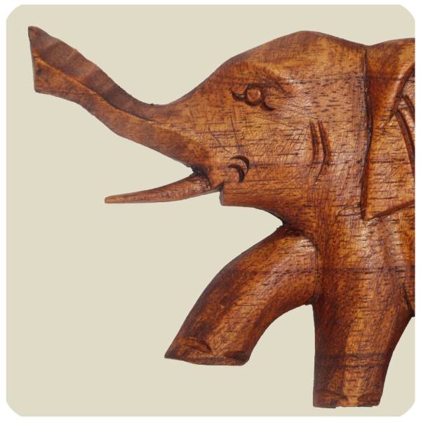 Simandra Wandmaske Elefant - Holzmaske aus Suar-Holz - afrikanische Schnitzerei - Handarbeit - Wanddekoration Nur für heute