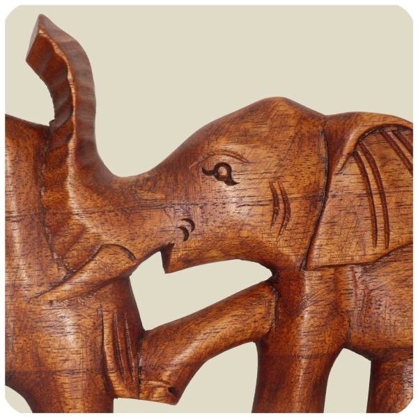 Simandra Wandmaske Elefant - Holzmaske aus Suar-Holz - afrikanische Schnitzerei - Handarbeit - Wanddekoration Nur für heute