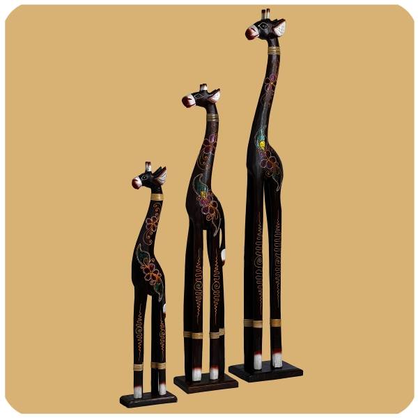 Simandra XXL afrikanische Holzfigur Giraffe Deko Holz Figur Skulptur Afrika Sonderangebot der Fabrik