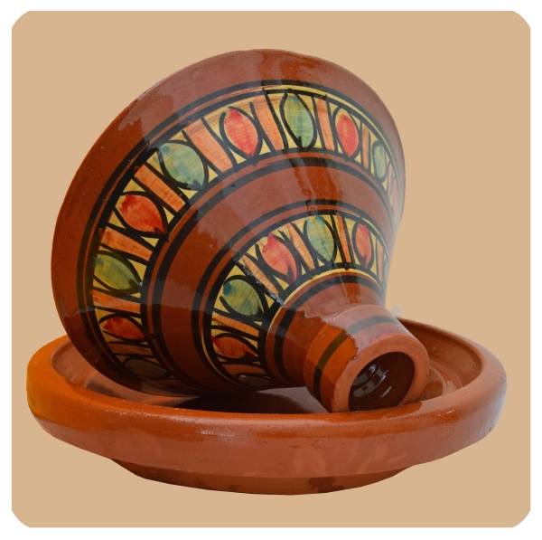 Simandra Tajine glasiert Tontopf aus Marokko Schmortopf bemalt 30 cm schadstofffrei 50% Rabatt mit kostenlosem Versand