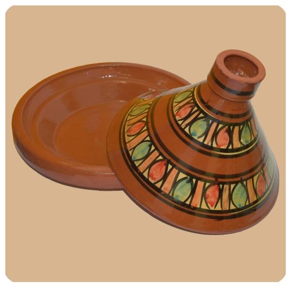 Simandra Tajine glasiert Tontopf aus Marokko Schmortopf bemalt 30 cm schadstofffrei 50% Rabatt mit kostenlosem Versand