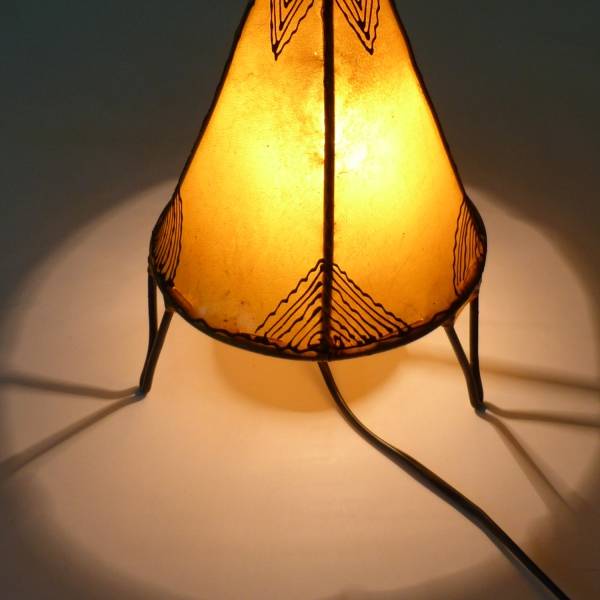 Simandra Orientalische Lampe Hennalampe marokkanische Lederlampe Tischleuchte Stehleuchte Henna Tissir Orient 35-38 cm Black Friday Preise