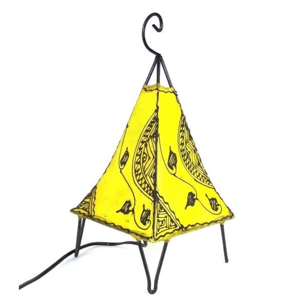 Simandra Orientalische Lampe Hennalampe marokkanische Lederlampe Tischleuchte Stehleuchte Pyramide Ranke 35-38 cm im Angebot