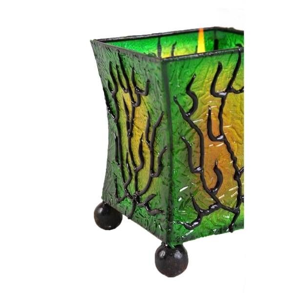 Simandra Windlicht Teelicht Teelichthalter Kerzenhalter Deko Resin Bali Asia Fieberglas Mediterrane eckig Kostenloser Versand