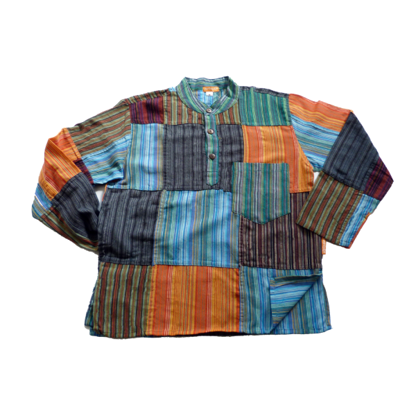Simandra Patchwork Hemd Pullover Shirt Fischerhemd Freizeithemd Freizeitshirt Hippie Goa Psy Sweater Bash Großer Ausverkauf