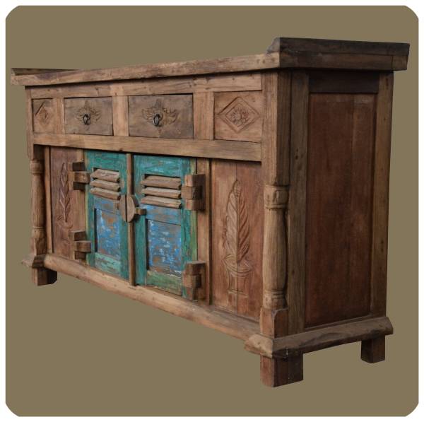 Simandra Massivholz-Kommode "Java" aus Alt-Teakholz I Stil: Vintage - Boho - Shabby I Modell 3 I Simandra Online Outlet