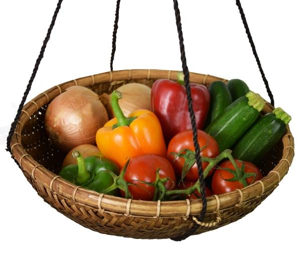 Simandra Rattan Hängekorb Bambus Hängeregal Boho Obstkorb Hängeetagere aus Naturmaterial Neuheiten