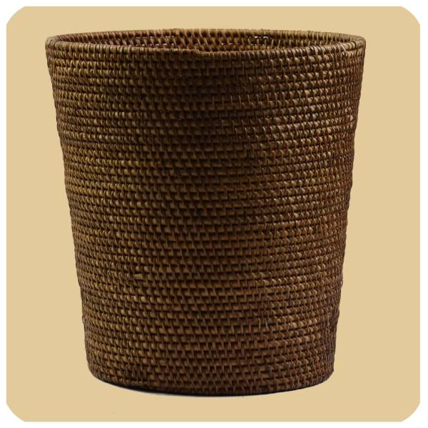 Simandra Rattan Papierkorb Burma, Flechtkorb Basket Korb Deko Unikat Handarbeit Natur rund Bestseller