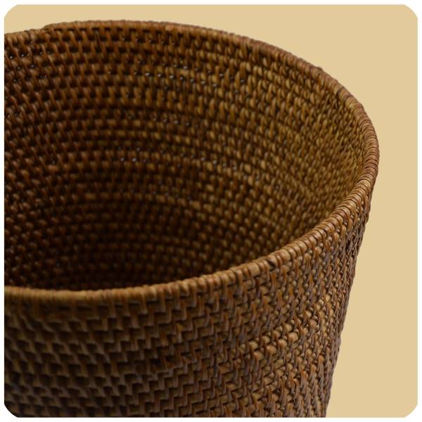 Simandra Rattan Papierkorb Burma, Flechtkorb Basket Korb Deko Unikat Handarbeit Natur rund Bestseller