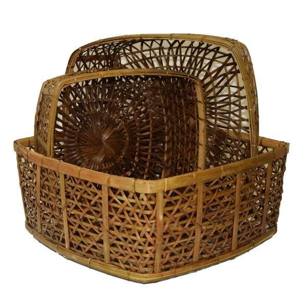 Simandra Rattankorb Obstschale Korb aus Rattan und Bambus handgefertigtes Unikat Räumungsverkauf