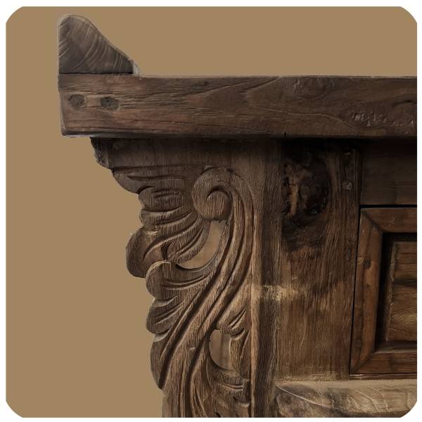 Simandra Romantische Massivholz Kommode Flower 1 nachhaltiges Alt Teak Holz Tägliche Deals
