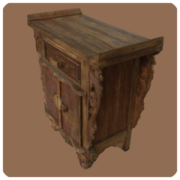 Simandra Romantische Massivholz Kommode Flower 2 nachhaltiges Alt Teak Holz Sonderangebote