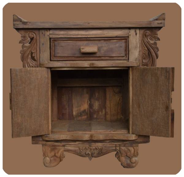 Simandra Romantische Massivholz Kommode Flower 2 nachhaltiges Alt Teak Holz Sonderangebote