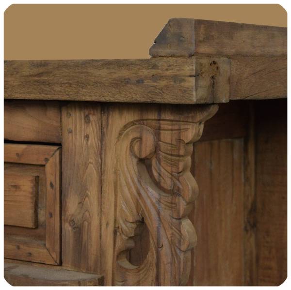 Simandra Romantische Massivholz Kommode Flower 3 nachhaltiges Alt Teak Holz Riesige Ersparnisse