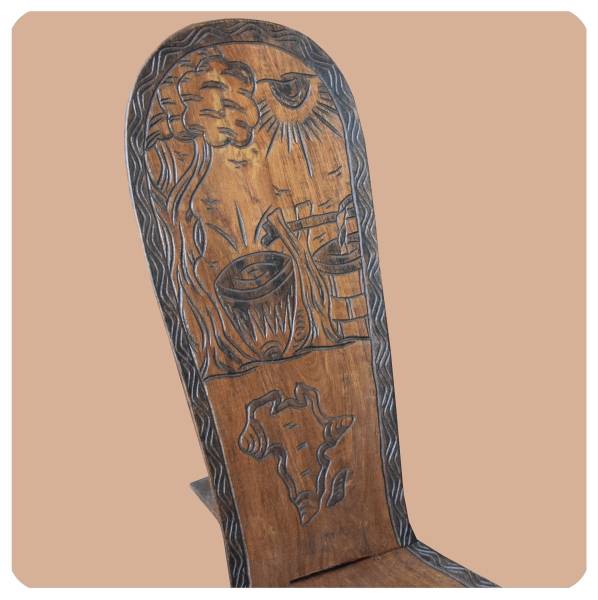 Simandra Steckstuhl afrikanischer Holzstuhl Wikingerstuhl Mittelalter Trapperstuhl massiv Super Sparpreis