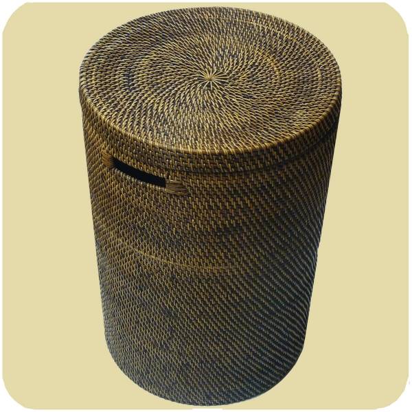 Simandra Wäschekorb Wäschebox mit Deckel aus 100% Ata, Rattan Palme, dekorative Unikate Aufbewahrungskorb Handarbeit natur rund Begrenzte Freigabe