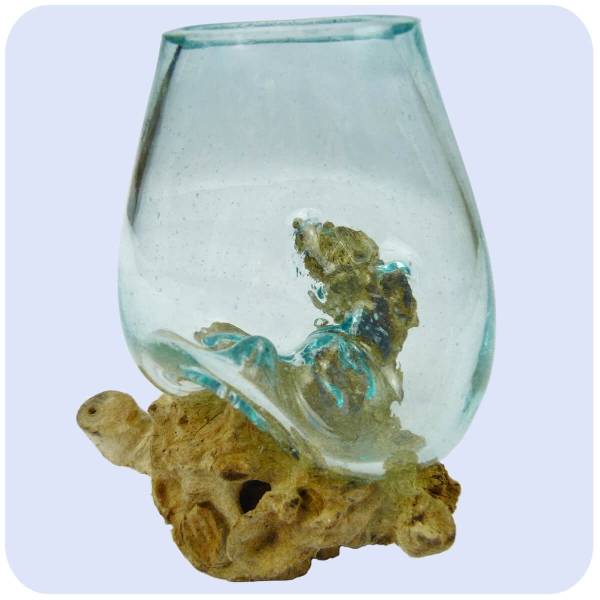 Simandra Wurzelholz Glas-Vase Wurzel-Vase Deko-Glas Holz Geschenk Unikat Objekt Design Blumenvase klein JETZT KAUFEN