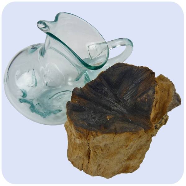 Simandra Wurzelholz Glas-Vase Wurzel-Vase Deko-Glas Holz Geschenk Unikat Objekt Design Blumenvase Krug Neueste Stile