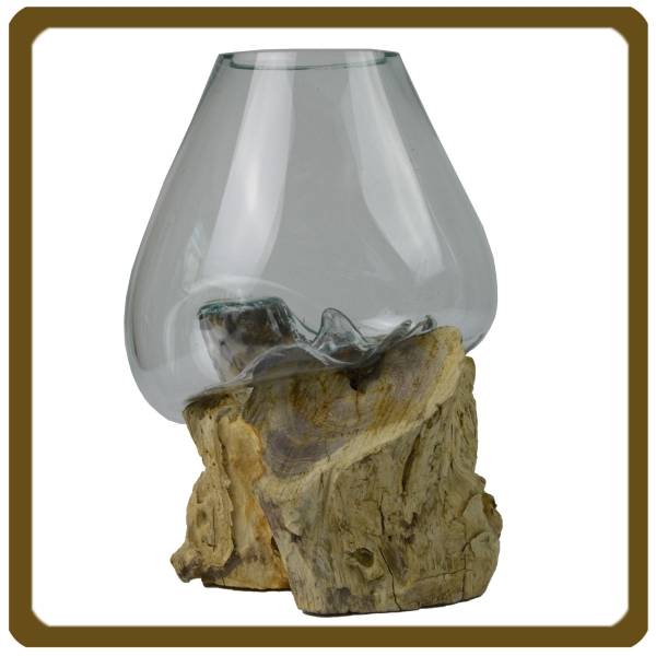 Simandra Wurzelholz Glas-Vase Wurzel-Vase Deko-Glas Kaffeewurzel Holz Design Blumenvase groß Bis zu 50% Rabatt