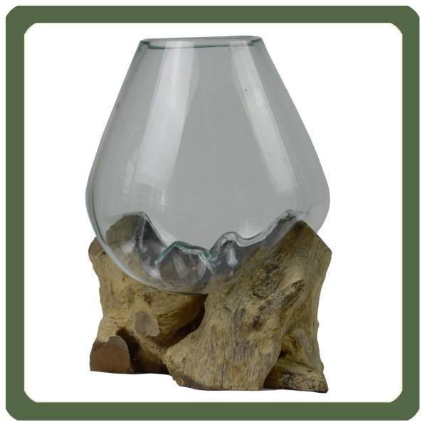Simandra Wurzelholz Glas-Vase Wurzel-Vase Deko-Glas Kaffeewurzel Holz Design Blumenvase groß Bis zu 50% Rabatt